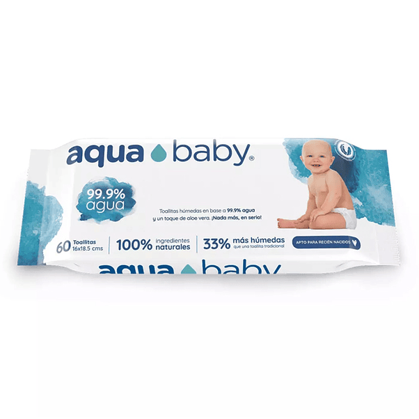 Toalla Húmeda Aquababy 99% Agua 60 (X6) 2