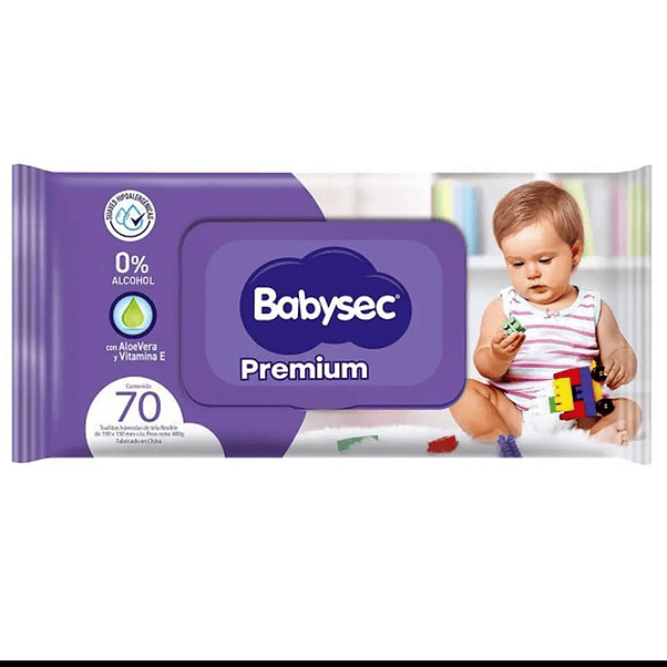 Toalla Húmeda Babysec Premium 0% Alcohol 70 (X6) 2