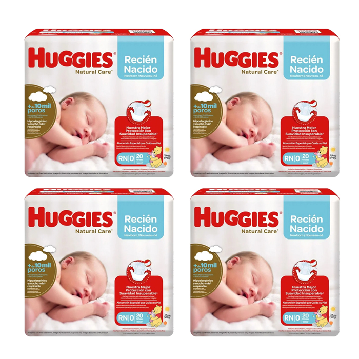 Pañal Huggies Natural Care RN - 80 Unidades