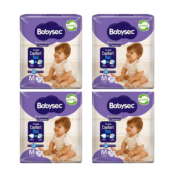 Pañal Babysec Premium M (X4) 1