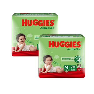 Pañal Huggies Active Sec M (X2)