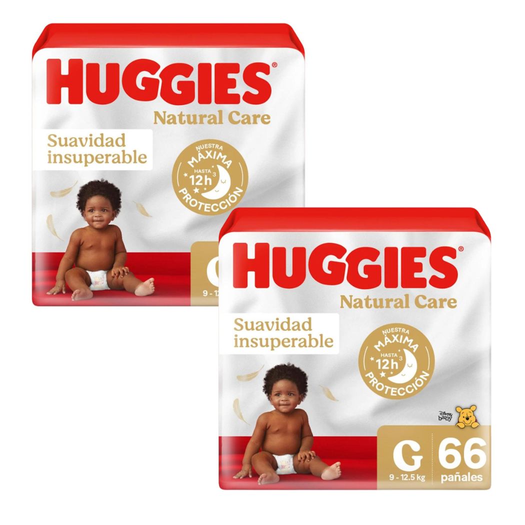 Pañal Huggies Natural Care G - 132 Unidades