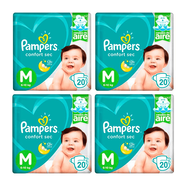 Pañal Pampers Confort Sec M (X4) 1