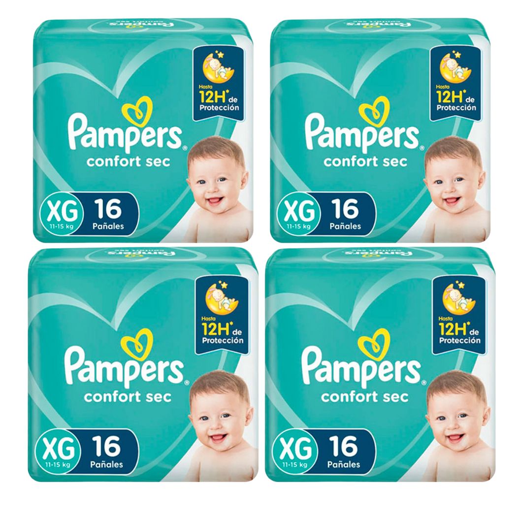 Pañal Pampers Confort Sec Talla XG 64 unidades