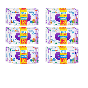 Toalla Húmeda Emubaby 2X80 St (X6)