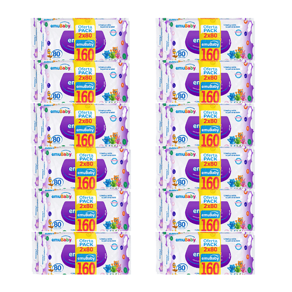 Toalla Húmeda Emubaby 2X80 St (X12) 2