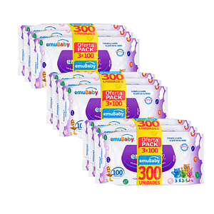 Toalla Húmeda Emubaby 3X100 St (X3)