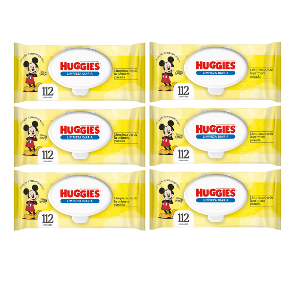 Toallitas Húmedas Huggies Limpieza Diaria 112 - 6 Unidades