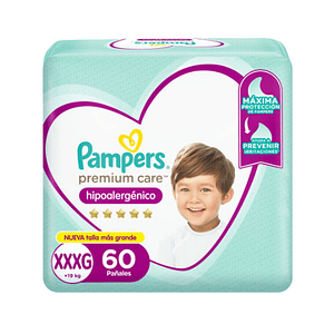 Pañal Pampers Premium Care XXXG (60 UNIDADES)