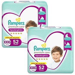 Pañal Pampers Premium Care Xxxg (52 UNIDADES) (X2)
