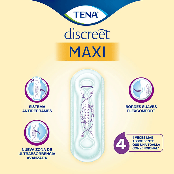 Toalla Higiénica Discreet Maxi Tena 60 Un 3
