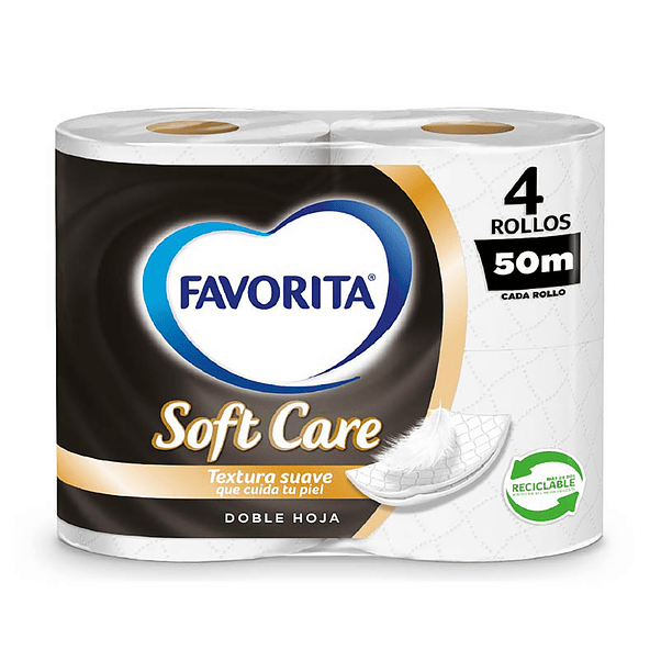Papel Higiénico Softcare Doble Hoja Favorita 4 Un 1