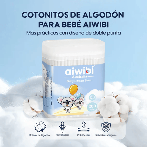 Cotonitos de bebé Aiwibi 200 Un 2