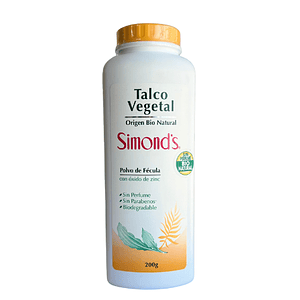 Talco Vegetal Natural Simonds 200 Gr