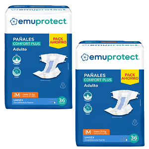 Pañal Adulto Emuprotect Comfort Plus M (X2)