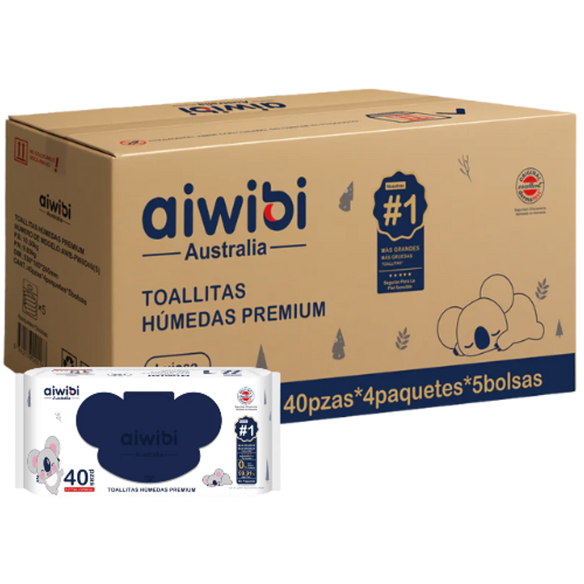 Toalla Húmeda Aiwibi Premium 40 (X20) 1