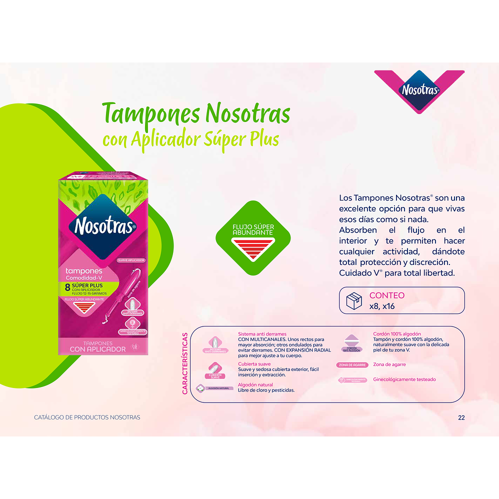 Tampones Comodidad V Súper Plus Nosotras 8 UN 2