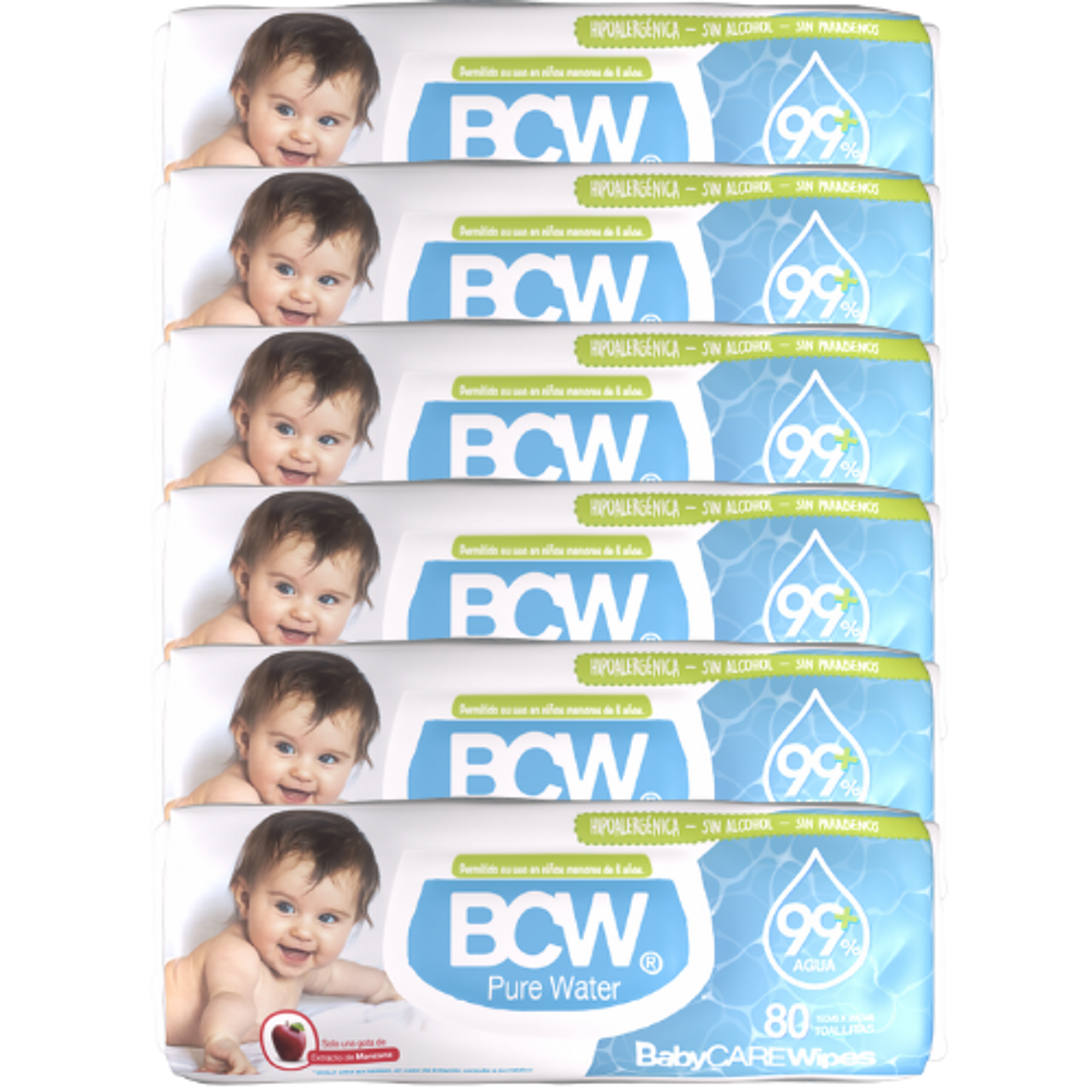 Toalla húmeda Babycare Pure Water 80 (x6) 1
