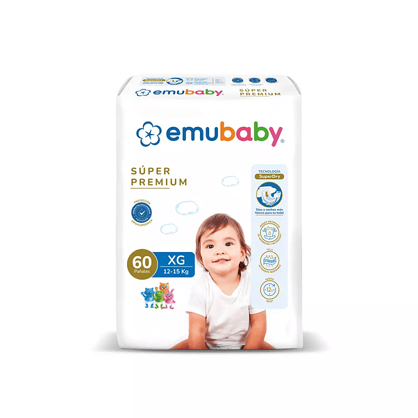 Pañal Emubaby Premium Talla XG – 60 Unidades 1