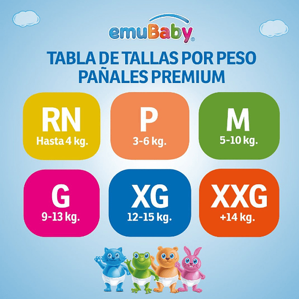 Pañal Emubaby Super Premium Xg 60  2
