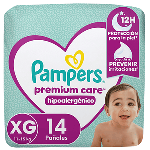 Pañales Pampers Premium Care XG - 14 unidades