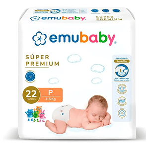 Pañal Emubaby Premium Talla P – 22 Unidades