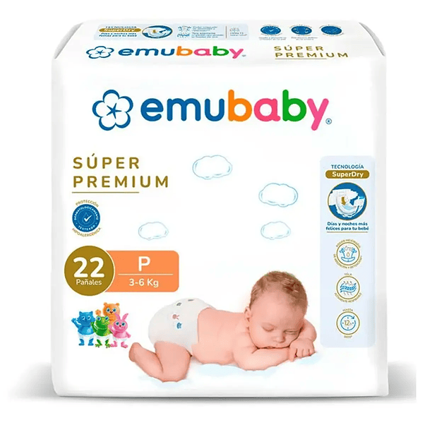 Pañal Emubaby Premium Talla P – 22 Unidades 1