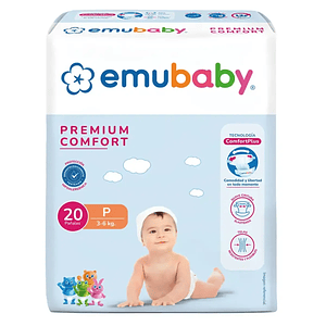 Pañales Emubaby Premium Comfort P - 20 Unidades
