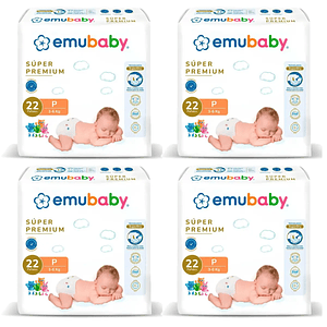 Pañales Emubaby Premium P - 88 Unidades