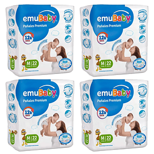 Pañales Emubaby Premium M - 88 Unidades