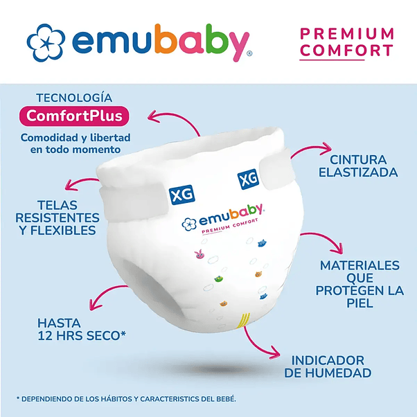Pañales Emubaby Premium Comfort P - 80 Unidades 4