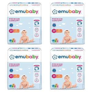 Pañales Emubaby Premium Comfort P - 80 Unidades