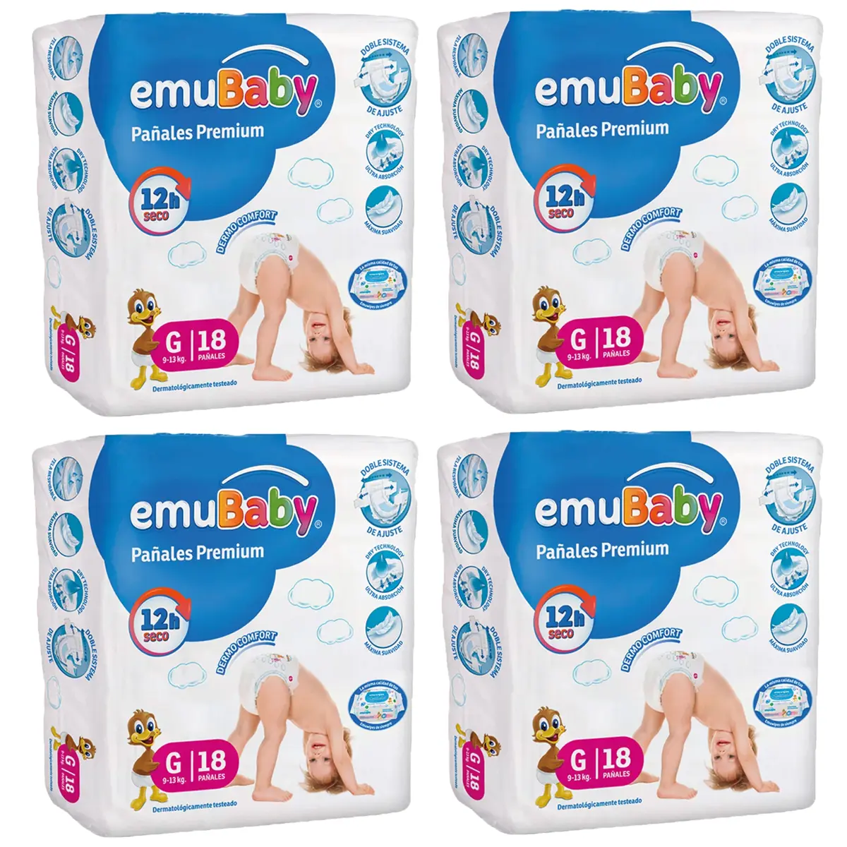 Pañales Emubaby Premium G - 72 Unidades