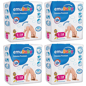Pañales Emubaby Premium G - 72 Unidades