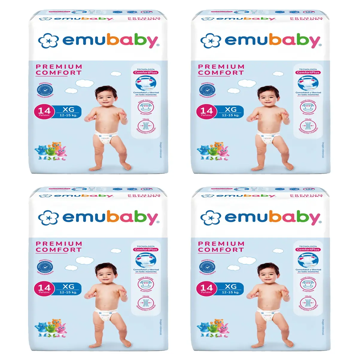 Pañales Emubaby Premium Comfort Talla XG - 56 Unidades