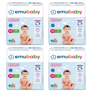 Pañales Emubaby Premium Comfort Talla M - 80 Unidades
