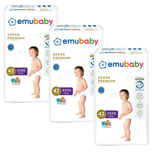 Pañales Emubaby Super Premium Talla XXXG - 126 Unidades