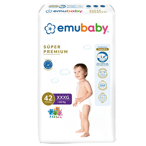 Pañales Emubaby Premium Talla XXXG - 42 Unidades