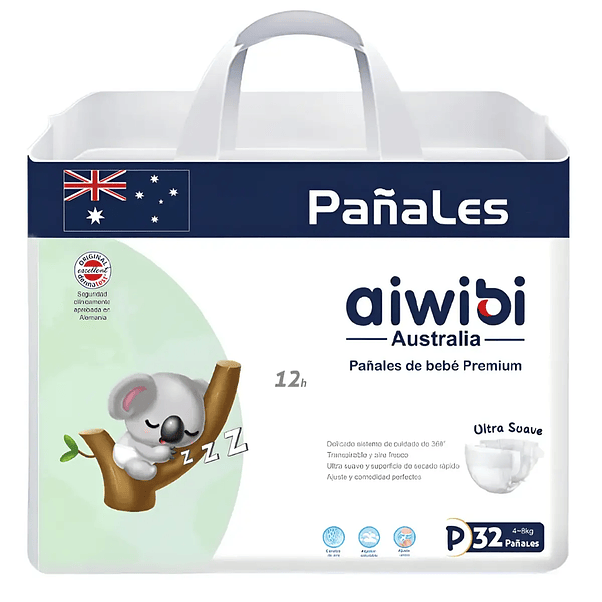 Pañales Aiwibi Premium Talla P - 32 Unidades 1