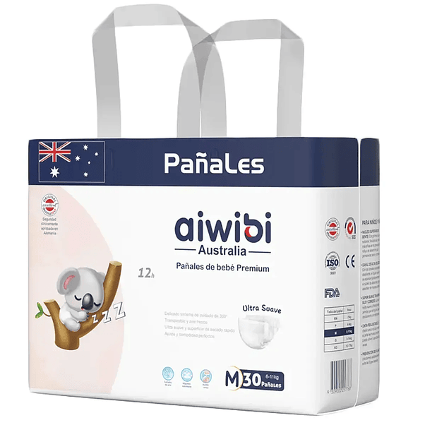 Pañales Aiwibi Premium Talla M - 90 Unidades 2