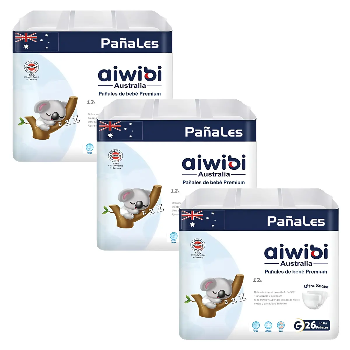 Pañales Aiwibi Premium Talla G - 78 Unidades