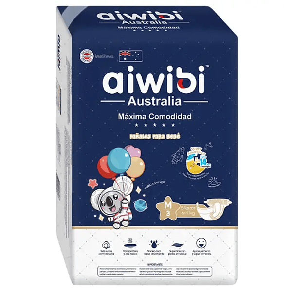 Pañales Aiwibi Dulce Noche Talla M - 54 Unidades 1