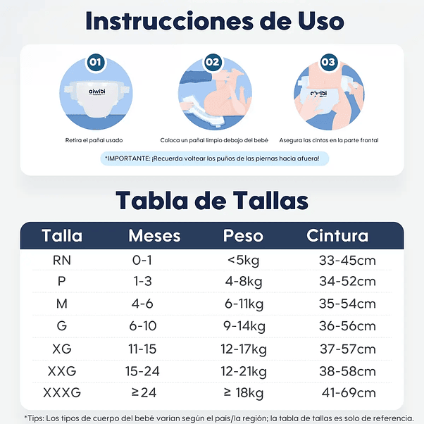 Pañales Aiwibi Dulce Noche Talla G - 48 Unidades 3