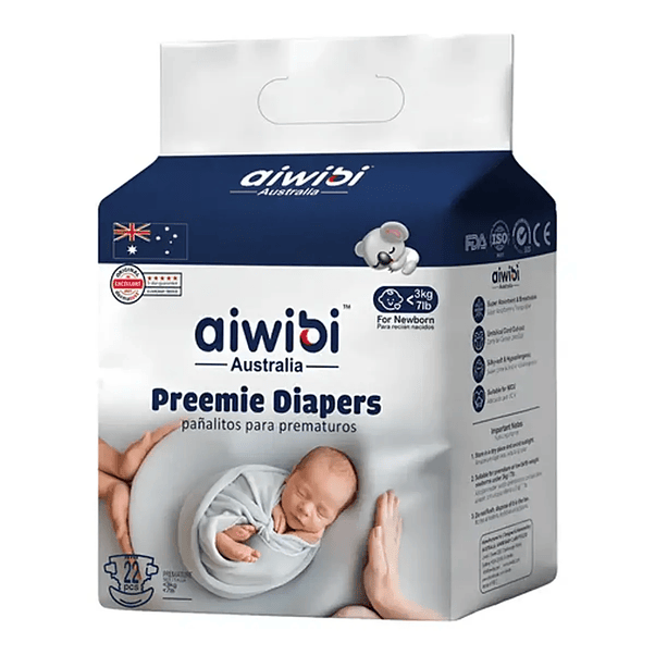Pañales Aiwibi Premium Talla Prematuro - 22 Unidades 1