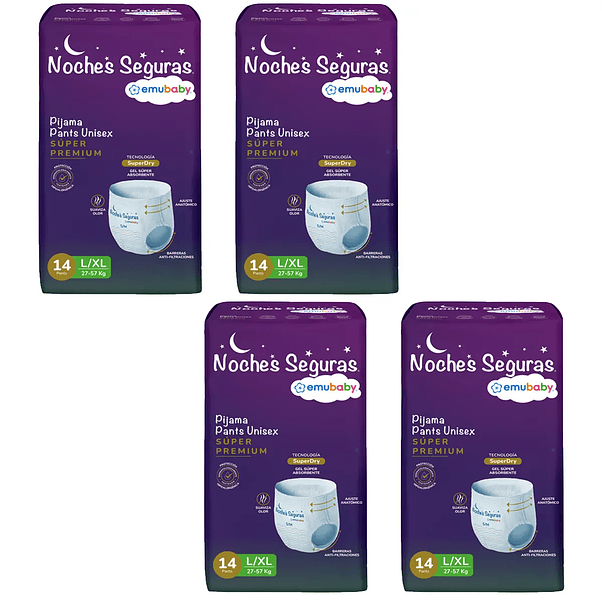 Pañales Emubaby Noches Seguras Talla L/XL - 56 Unidades 1