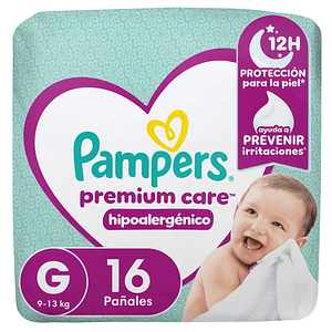 Pañales Pampers Premium Care Talla G - 16 Unidades