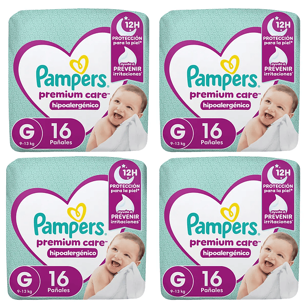 Pañales Pampers Premium Care Talla G - 64 Unidades 1
