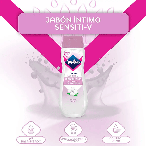 Jabón Íntimo Nosotras Sensiti-V - 200ml 3