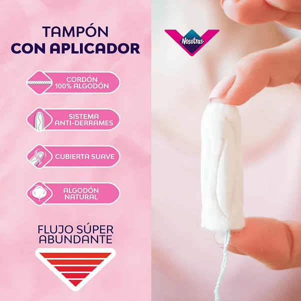 Tampones Nosotras Comodidad V Súper Plus - 8 Unidades 3