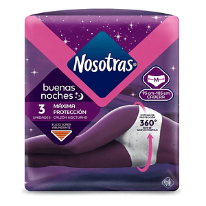 Calzón Nocturno Nosotras Talla M - 3 Unidades